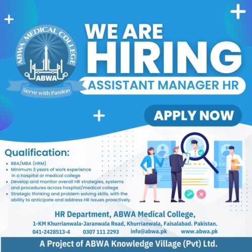 We are Hiring Assistant Manager HR